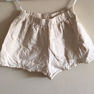 off white fabric shorts